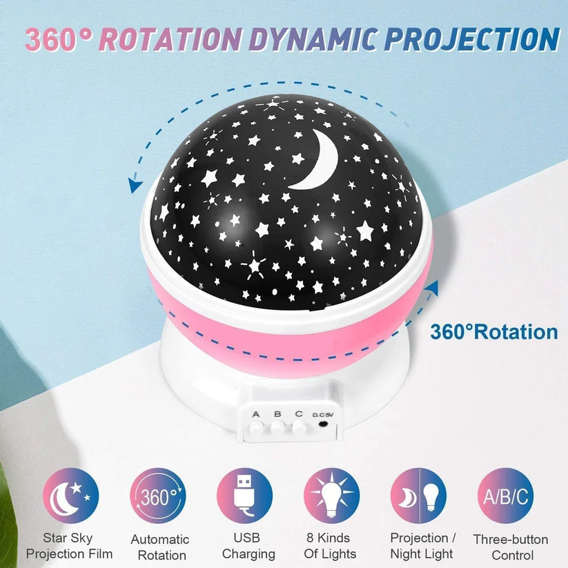 Star Night Projector Lamp | 360° Rotating Galaxy Night Light